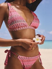 Lipsy Pink Crochet Style Bikini Top - Image 1 of 5