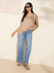 Friends Like These Mocha Brown Short Sleeve Tunic - Image 2 of 4