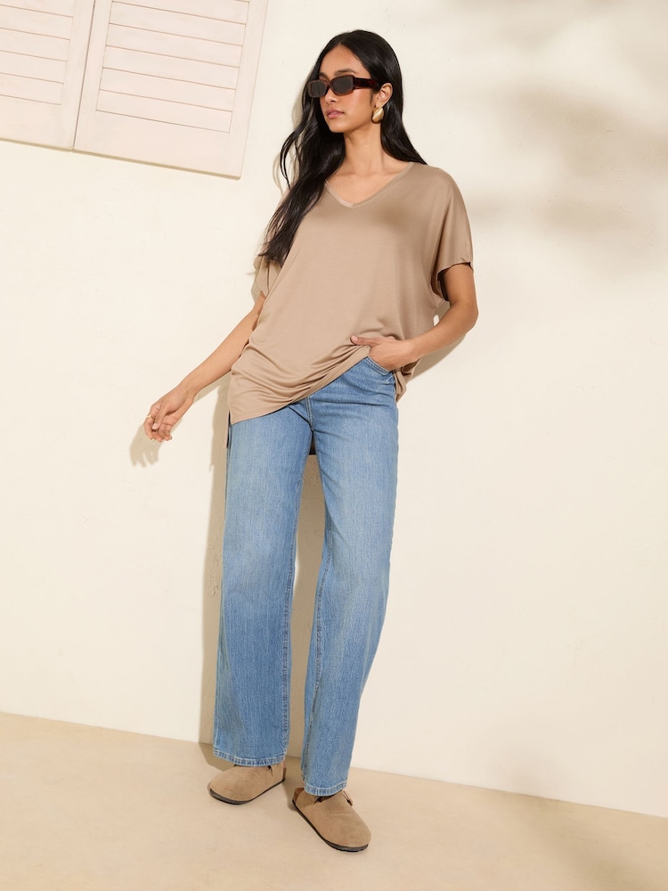 Friends Like These Mocha Brown Short Sleeve Tunic - Image 2 of 4
