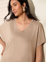 Friends Like These Mocha Brown Short Sleeve Tunic - Image 3 of 4