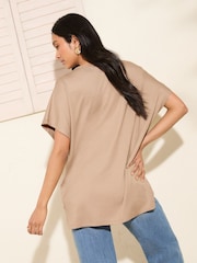 Friends Like These Mocha Brown Short Sleeve Tunic - Image 4 of 4