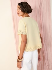 Friends Like These Yellow Lace Trim T-Shirt - Image 4 of 4