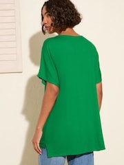Friends Like These Green Short Sleeve Square Neck Top With Ric Rac Trim - Image 4 of 4