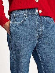 Rag & Bone Blue Miramar Fleece Terry Wide Leg High Rise Jeans - Image 5 of 6