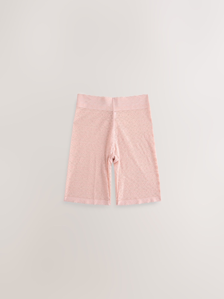 Blush Pink Shaping Stretch Lace Thigh Smoother Shorts - Image 1 of 3
