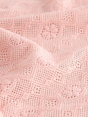 Blush Pink Shaping Stretch Lace Thigh Smoother Shorts - Image 2 of 3