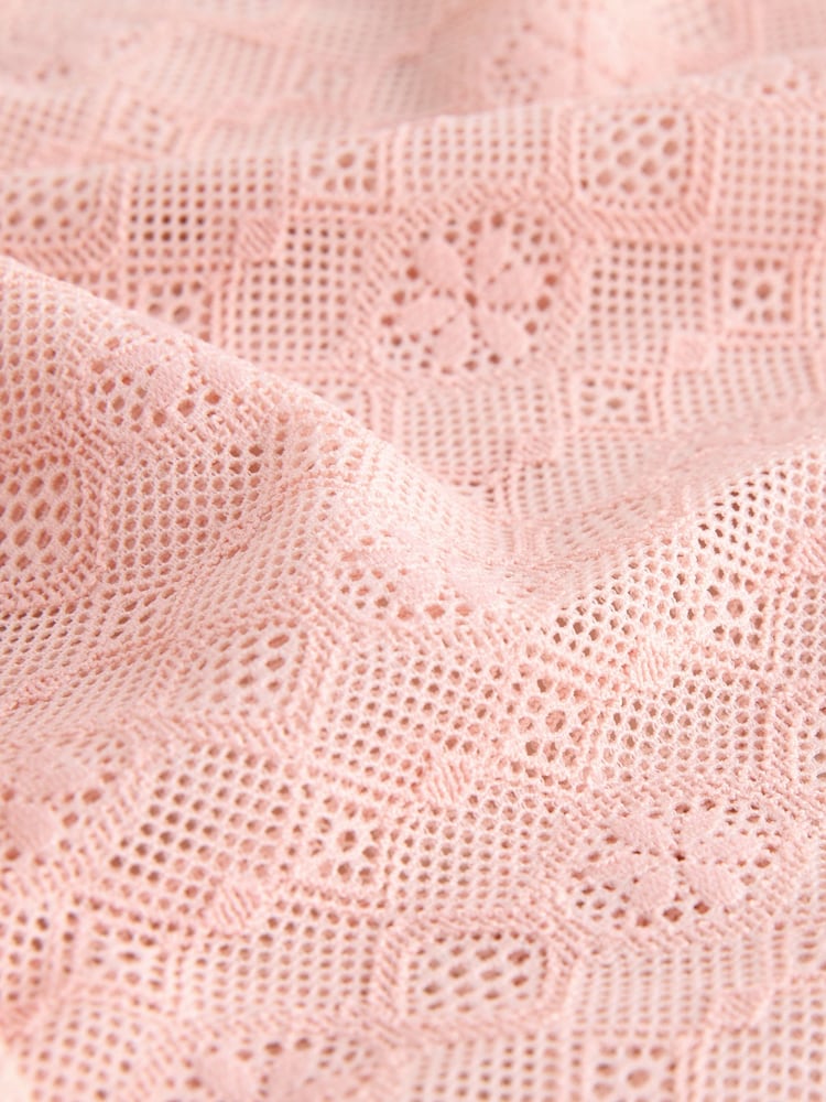 Blush Pink Shaping Stretch Lace Thigh Smoother Shorts - Image 2 of 3