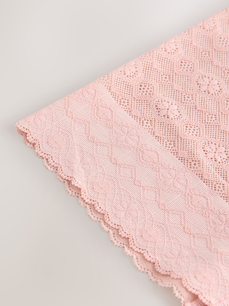 Blush Pink Shaping Stretch Lace Thigh Smoother Shorts - Image 3 of 3