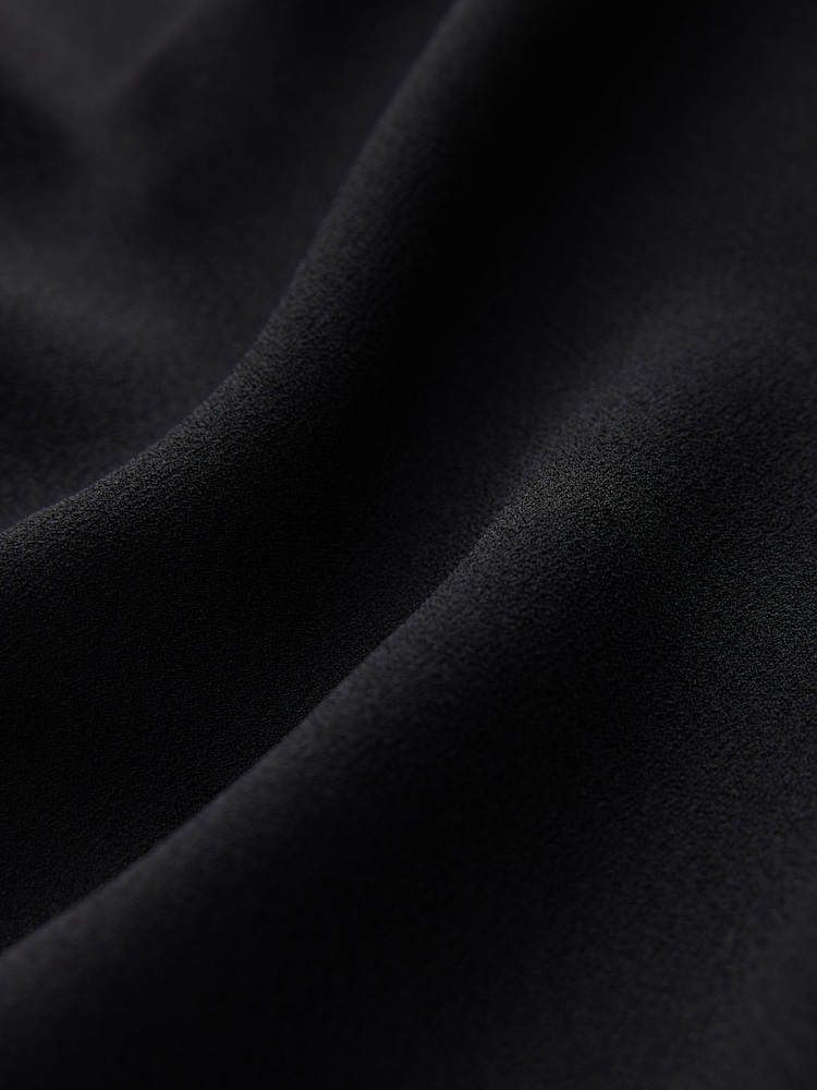 Black Ruched Short Sleeve Midi Dress - Image 3 of 3