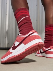 Nike Red/White Dunk Low Trainers - Image 3 of 11