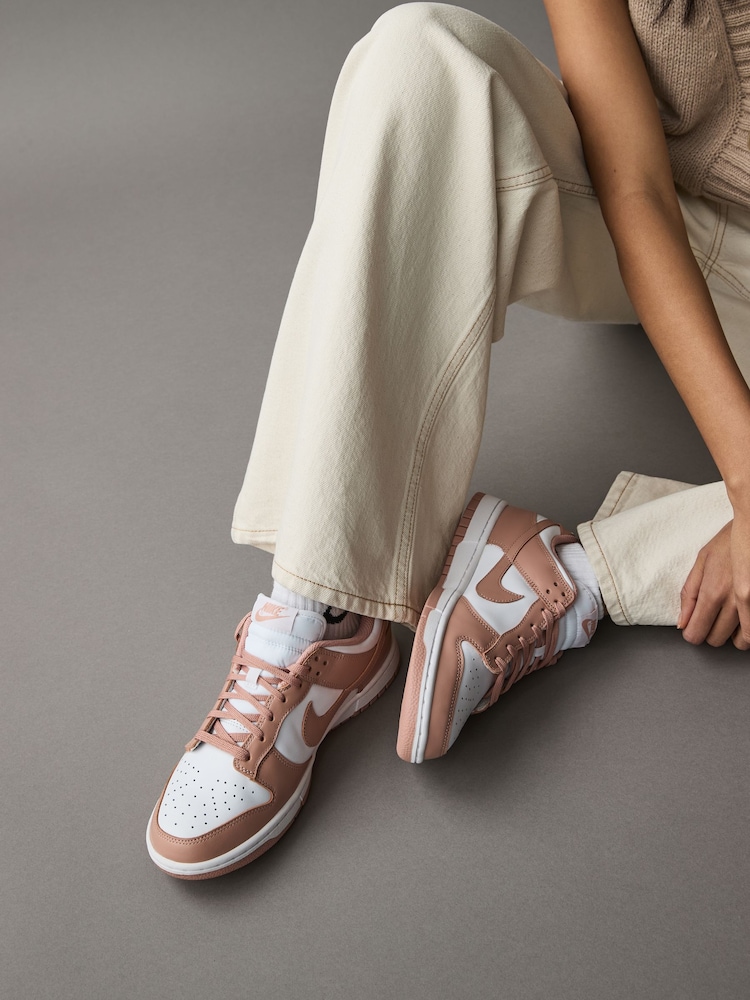 Nike Pink/White Dunk Low Trainers - Image 1 of 12