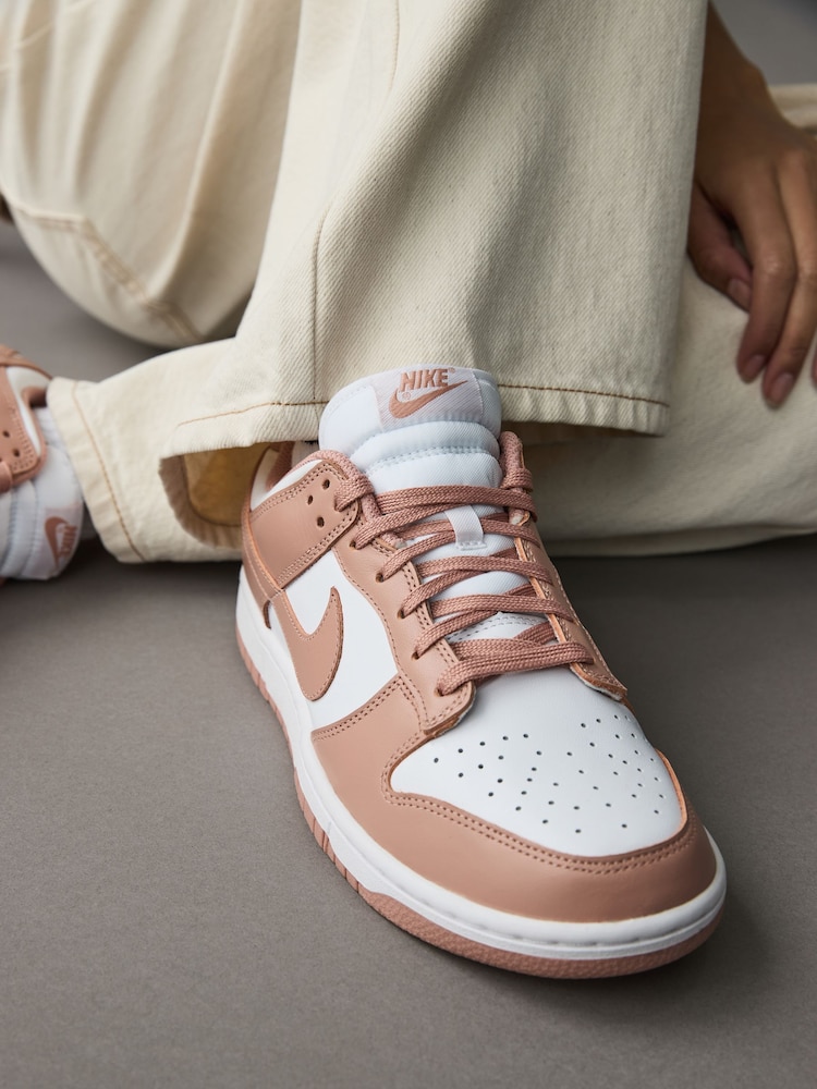 Nike Pink/White Dunk Low Trainers - Image 2 of 12