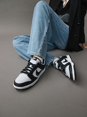 Nike Black on White Dunk Low Trainers - Image 1 of 13