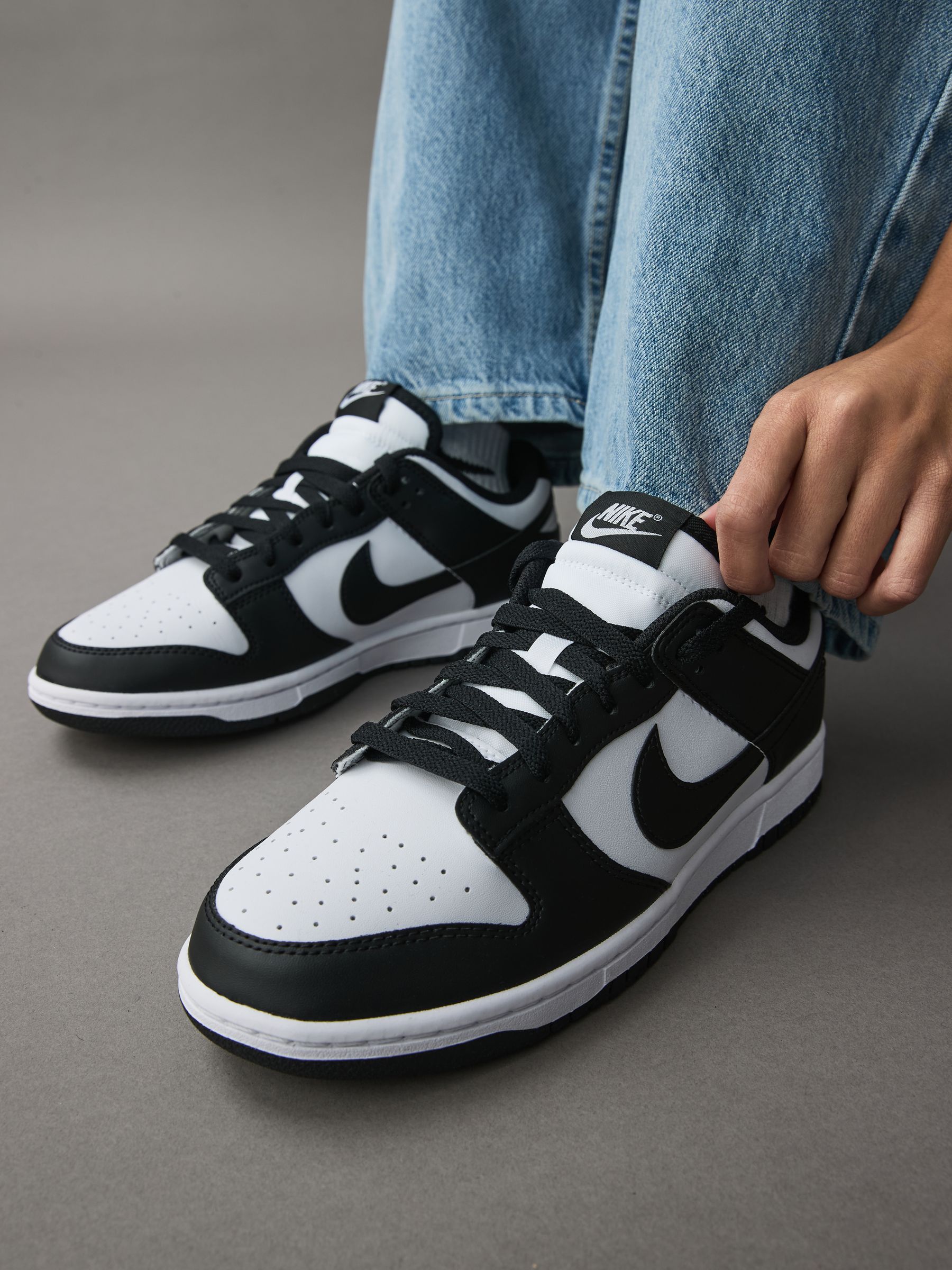 Buy Nike Black on White Dunk Low Trainers from the Next UK online shop