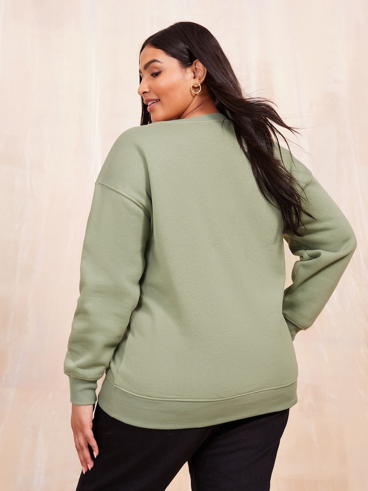 Friends Like These Green Love Heart Jersey Sweatshirt - Image 4 of 4