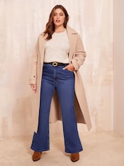 Friends Like These Brown Curve Belted Wrap Coat - Image 2 of 5