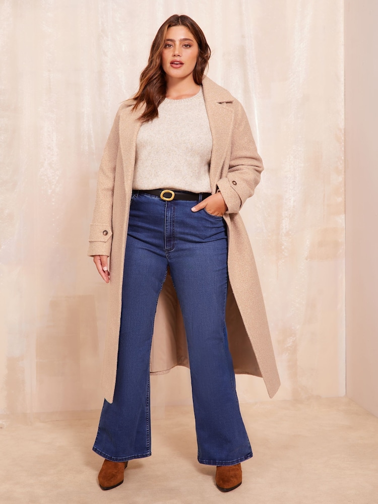 Friends Like These Brown Curve Belted Wrap Coat - Image 2 of 5