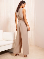 Friends Like These Pink Sleeveless Tie Waist Tailored Jumpsuit - Image 7 of 8