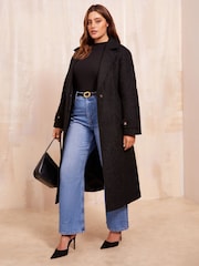 Friends Like These Black Curve Belted Wrap Coat - Image 1 of 1