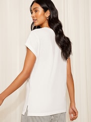 Friends Like These White Short Sleeve Crochet Pocket T-Shirt - Image 4 of 4