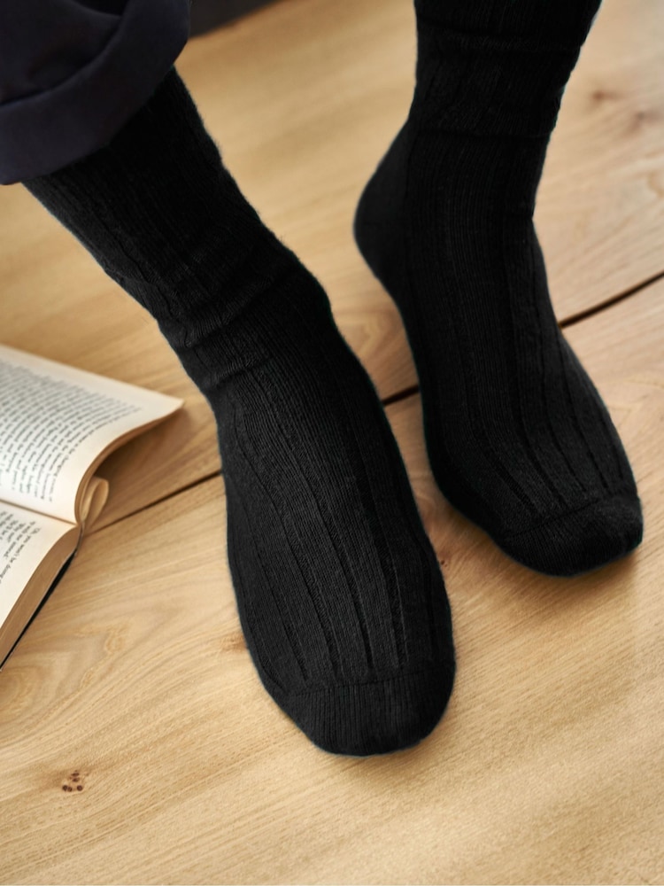 Pure Cashmere Ribbed Socks - Image 1 of 1