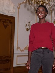 Pure Collection Red Pure Cashmere Crew Neck Jumper - Image 1 of 3