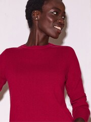 Pure Collection Red Pure Cashmere Crew Neck Jumper - Image 3 of 3