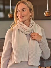 Pure Collection Cream Pure Cashmere Scarf - Image 1 of 1