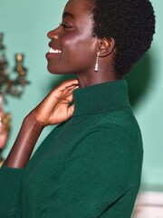 Pure Collection Green Pure Cashmere Roll Neck Jumper - Image 2 of 3