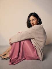 Altrosa - Satin-Midirock - Bild 2 von 8