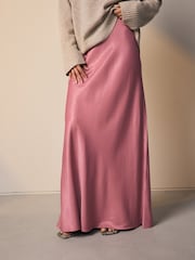 Altrosa - Satin-Midirock - Bild 3 von 8
