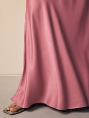 Altrosa - Satin-Midirock - Bild 5 von 8