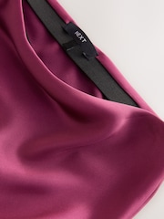 Burgundy Red Satin Midi Skirt - Image 3 of 3