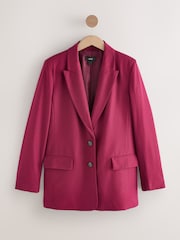 Berry Red Soft Touch Single Breasted Blazer - Image 1 of 3