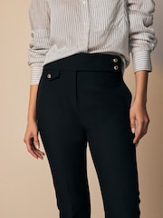 Black Button Detail Skinny Tailored Trousers - Image 4 of 6