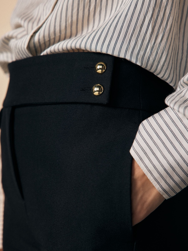 Black Button Detail Skinny Tailored Trousers - Image 6 of 6