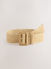 Natural/Gold Wide Raffia Belt - Image 5 of 7