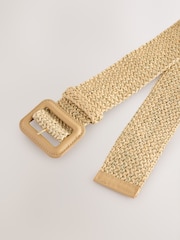 Natural/Gold Wide Raffia Belt - Image 7 of 7