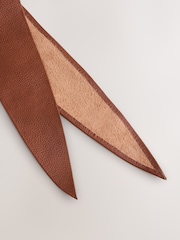 Tostado - Knot Detail Wide Leather Belt - Imagen 6 de 6