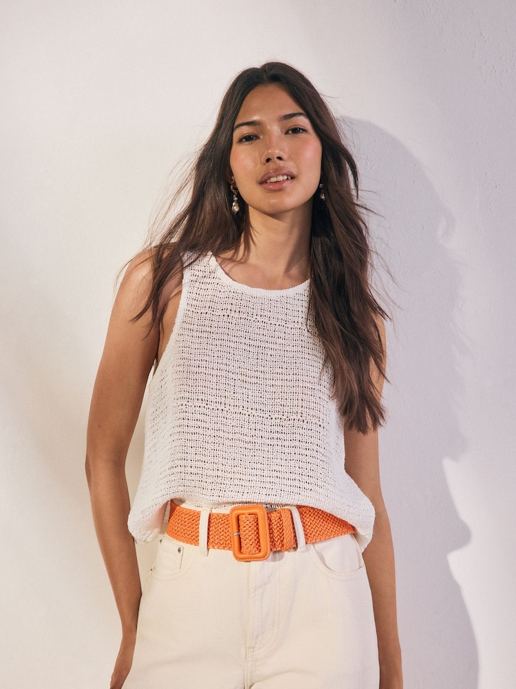 Orange Wide Raffia Belt - Image 2 of 6
