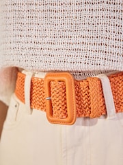 Orange Wide Raffia Belt - Image 3 of 6