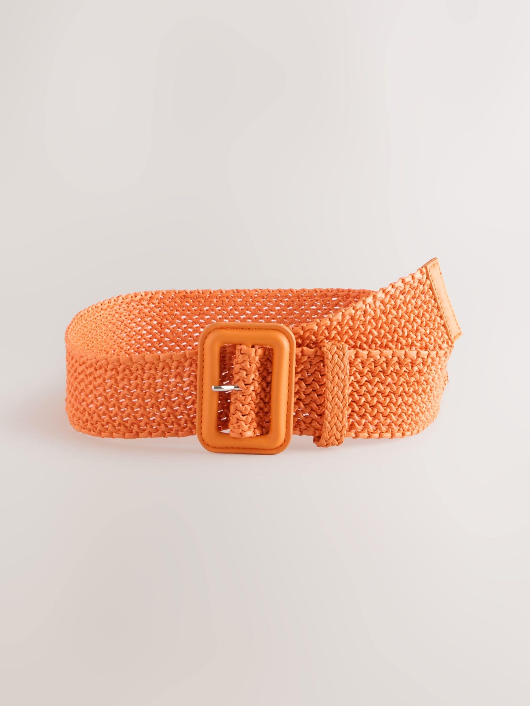 Buy Orange Wide Raffia Effect Belt from Next USA
