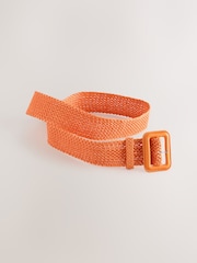 Orange Wide Raffia Belt - Image 5 of 6