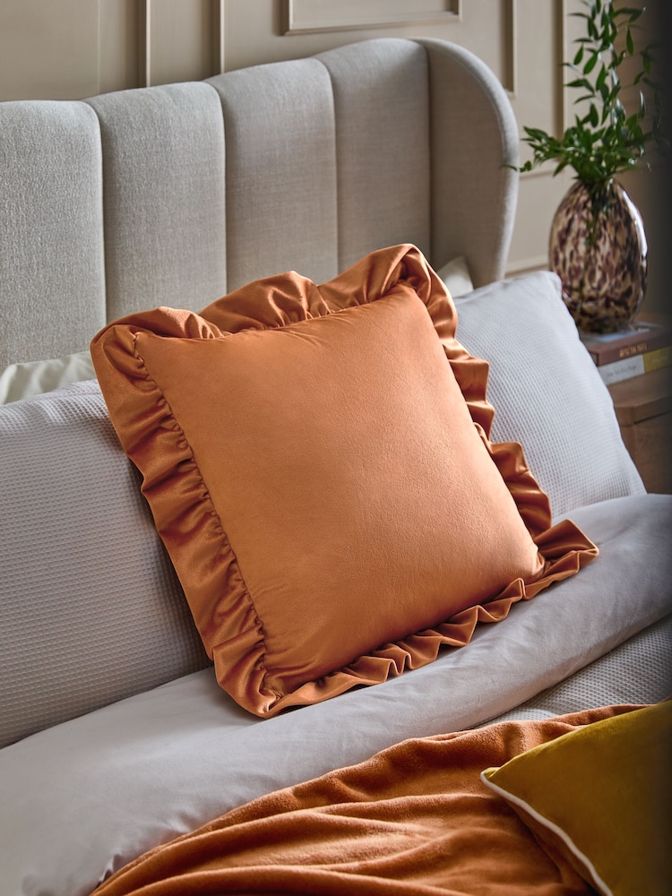 Matte Velvet Frill Edge Cushion - صورة 1 من 5