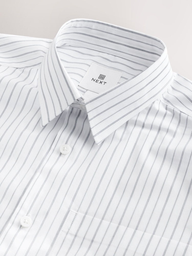 White Mono 100% Cotton Relaxed Fit Long Sleeve Shirt - Image 6 of 7