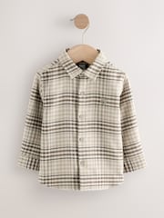Neutral/Tan Long Sleeve Check Character Shirt (3mths-7yrs) - Image 1 of 4
