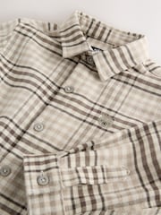 Neutral/Tan Long Sleeve Check Character Shirt (3mths-7yrs) - Image 4 of 4