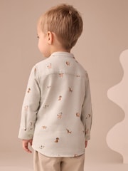 Mint Green Dog Long Sleeve Grandad Collar All-Over Print Character Shirt (3mths-7yrs) - Image 2 of 8