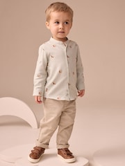 Mint Green Dog Long Sleeve Grandad Collar All-Over Print Character Shirt (3mths-7yrs) - Image 3 of 8