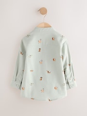 Mint Green Dog Long Sleeve Grandad Collar All-Over Print Character Shirt (3mths-7yrs) - Image 6 of 8